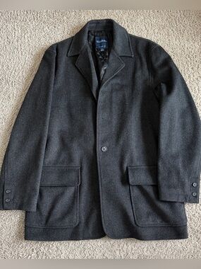 Brooks Brothers 100% Wool Button Front Overcoat